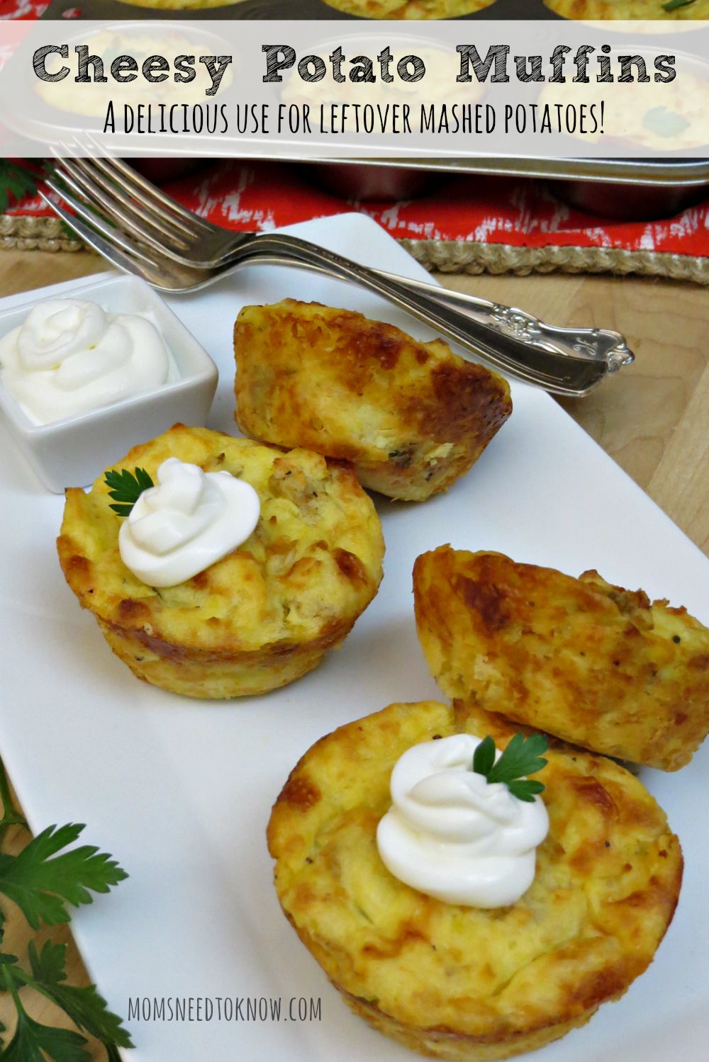 Cheesy potato muffins | use up those leftover mashed potatoes!