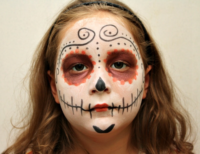 red sugar skull makeup tutorial