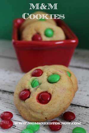 M&M Cookie Recipe for Christmas