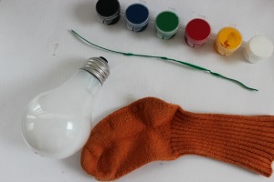 lightbulb snowman supplies