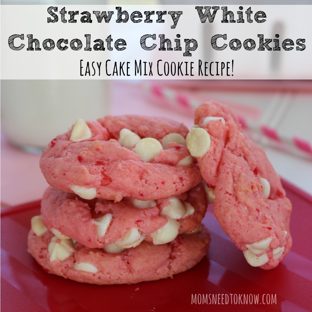 Strawberry White Chocolate Chip Cookie Recipe sq