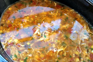 crockpot chicken tortilla soup cooked