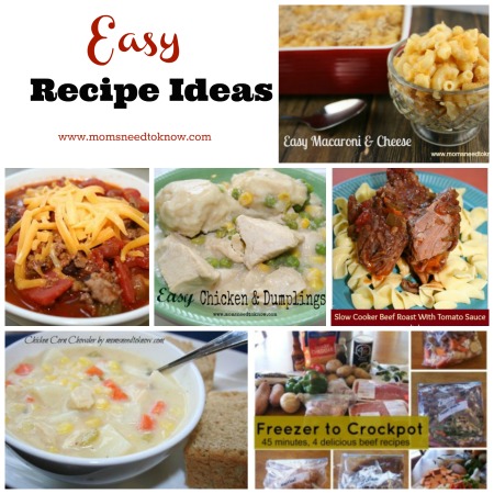 Easy Recipe Ideas - Recipes for the Busy Mom - Homemade Meals