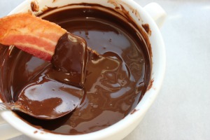 dipping bacon in chocolate