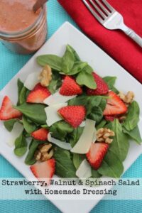 Strawberry Spinach Salad with Walnuts and Homemade Dressing