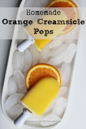 Homemade Orange Creamsicle Pops