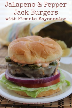 Jalapeno Pepper Jack Burgers with Picante Mayo