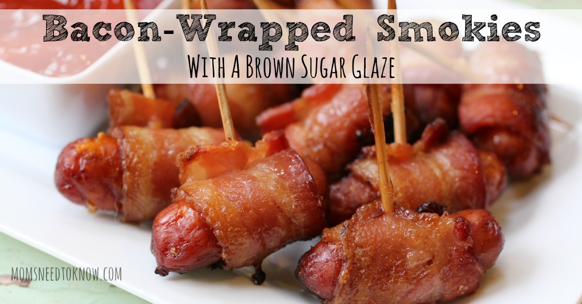 Bacon Wrapped Smokies with a Brown Sugar Glaze