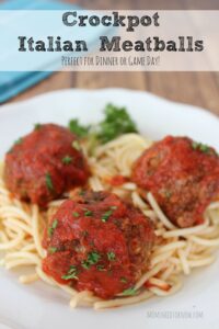 Another one of my favorite slow cooker recipes?  These crockpot Italian meatballs!
