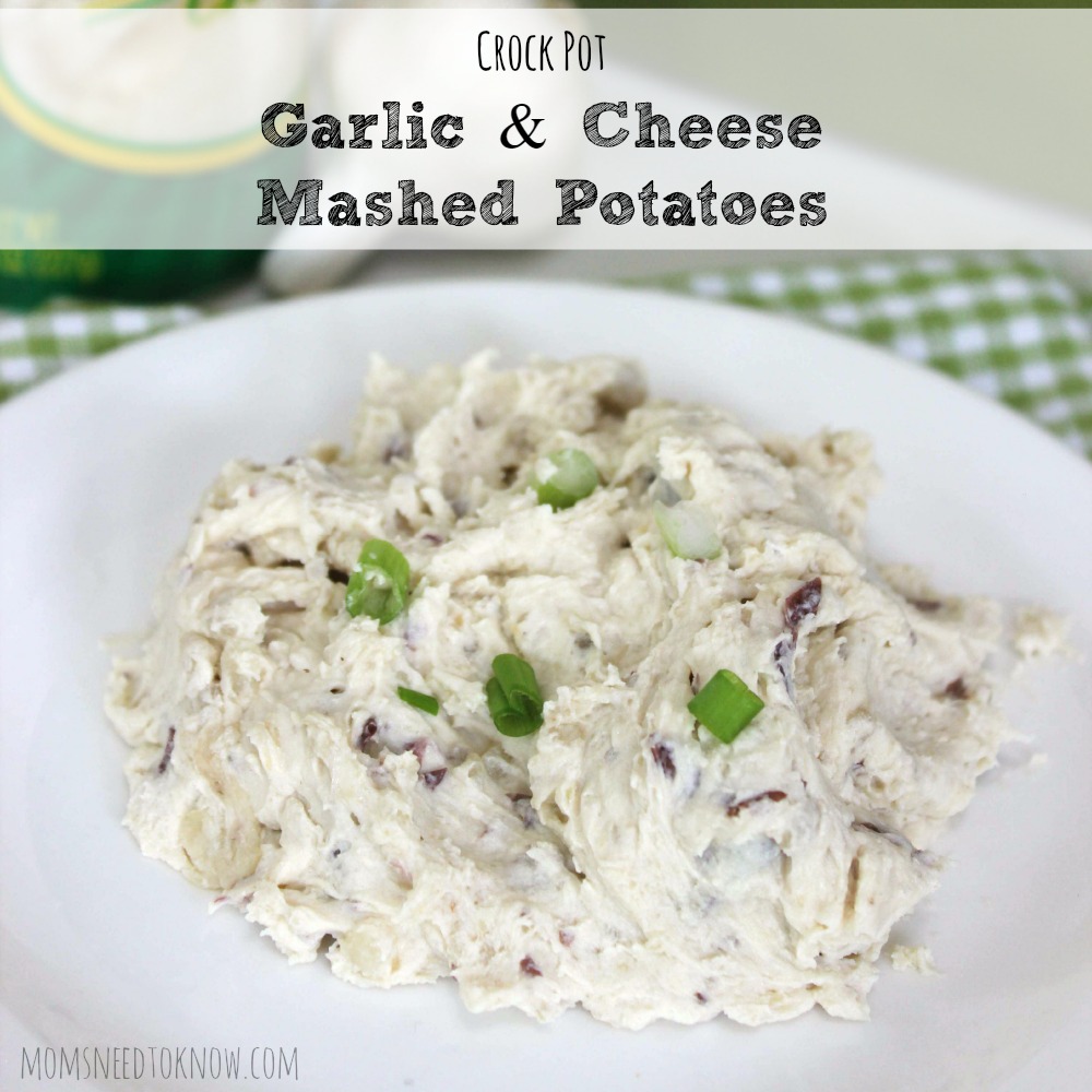 Crock Pot Garlic and Cheese Mashed Potatoes sq