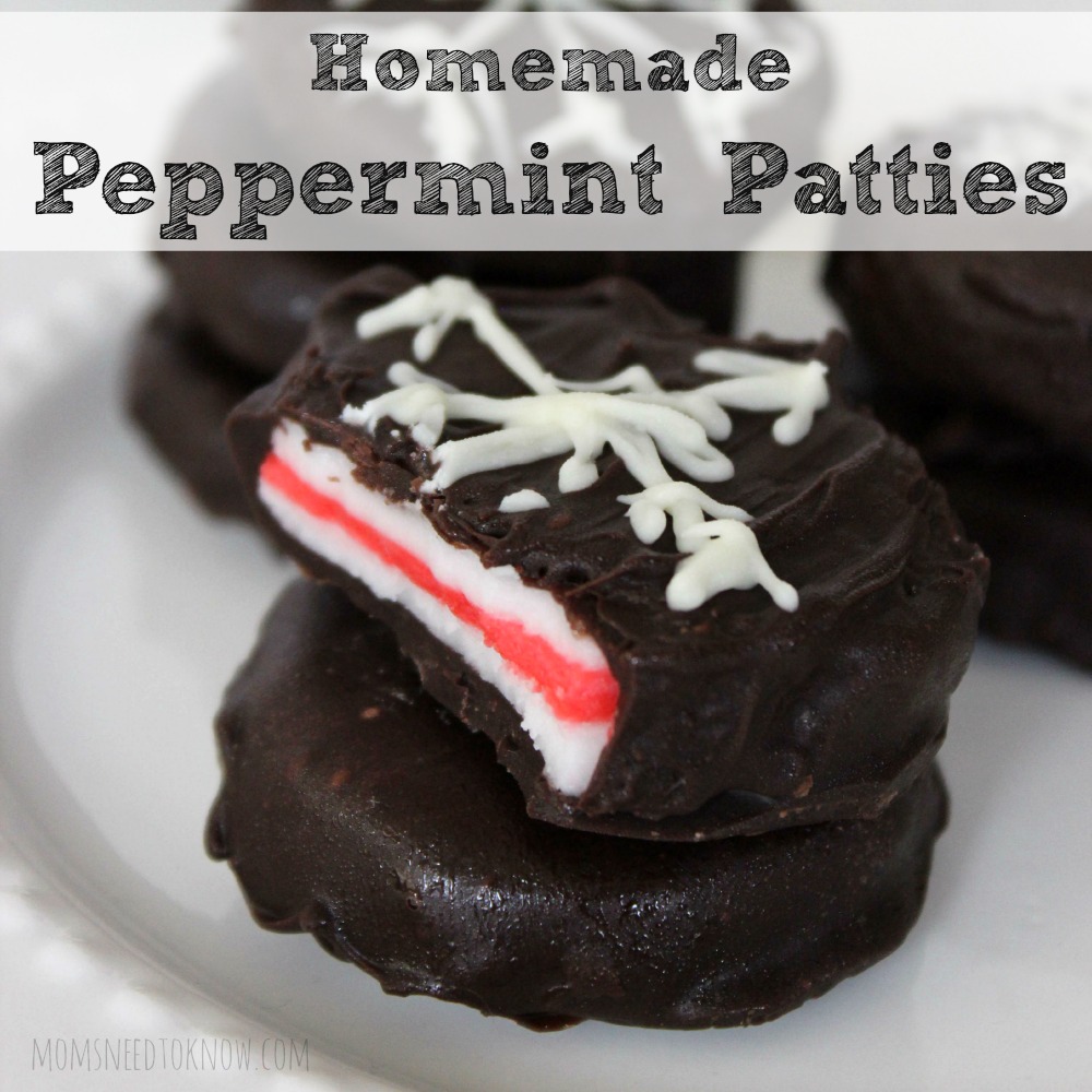 Homemade Peppermint Patties Square