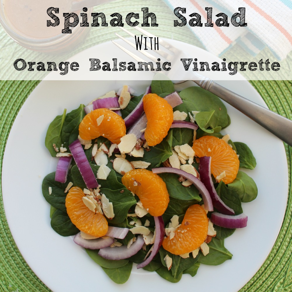 Spinach Salad with Orange Balsamic Vinaigrette Dressing sq