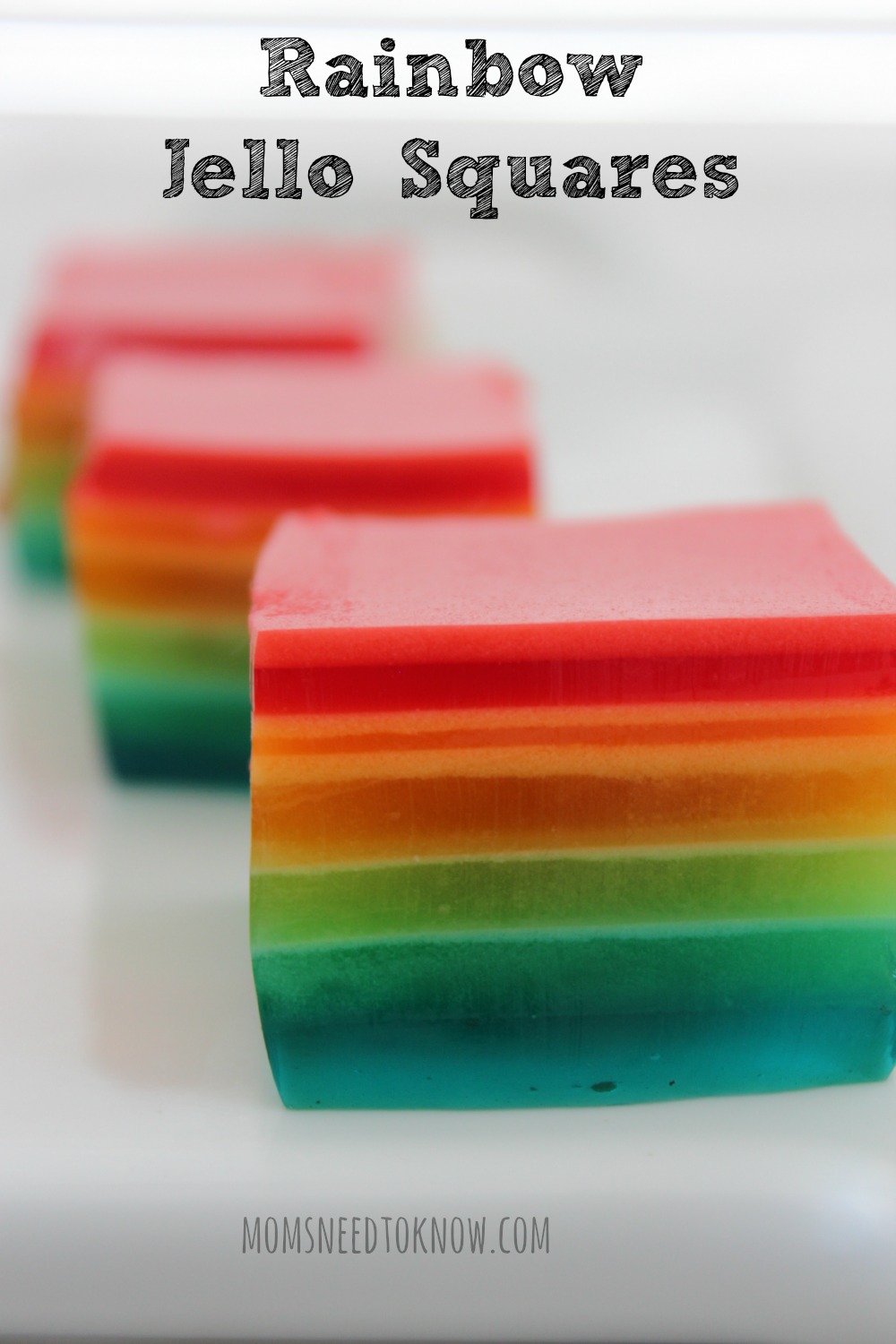 Rainbow Jello Squares