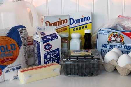 Blueberry Pancake French Toast Bake ingredients