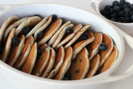 Blueberry Pancake French Toast Bake process
