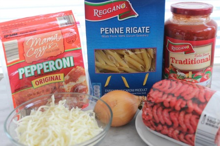 Pepperoni Pizza Pasta recipe ingredients