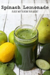 Another great way to get lots of nutrients in to your body quickly?  This spinach lemonade!