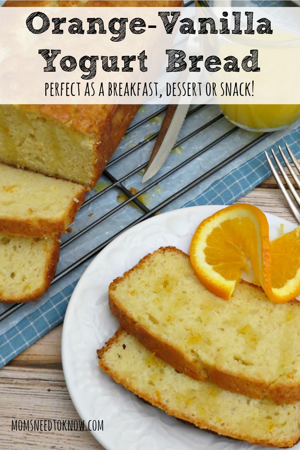 This orange vanilla yogurt bread uses Greek yogurt to give it a ton of moisture. It is so easy to make and can easily be frozen!