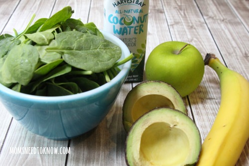 Spinach, Avocado and Apple Smoothie ingredients