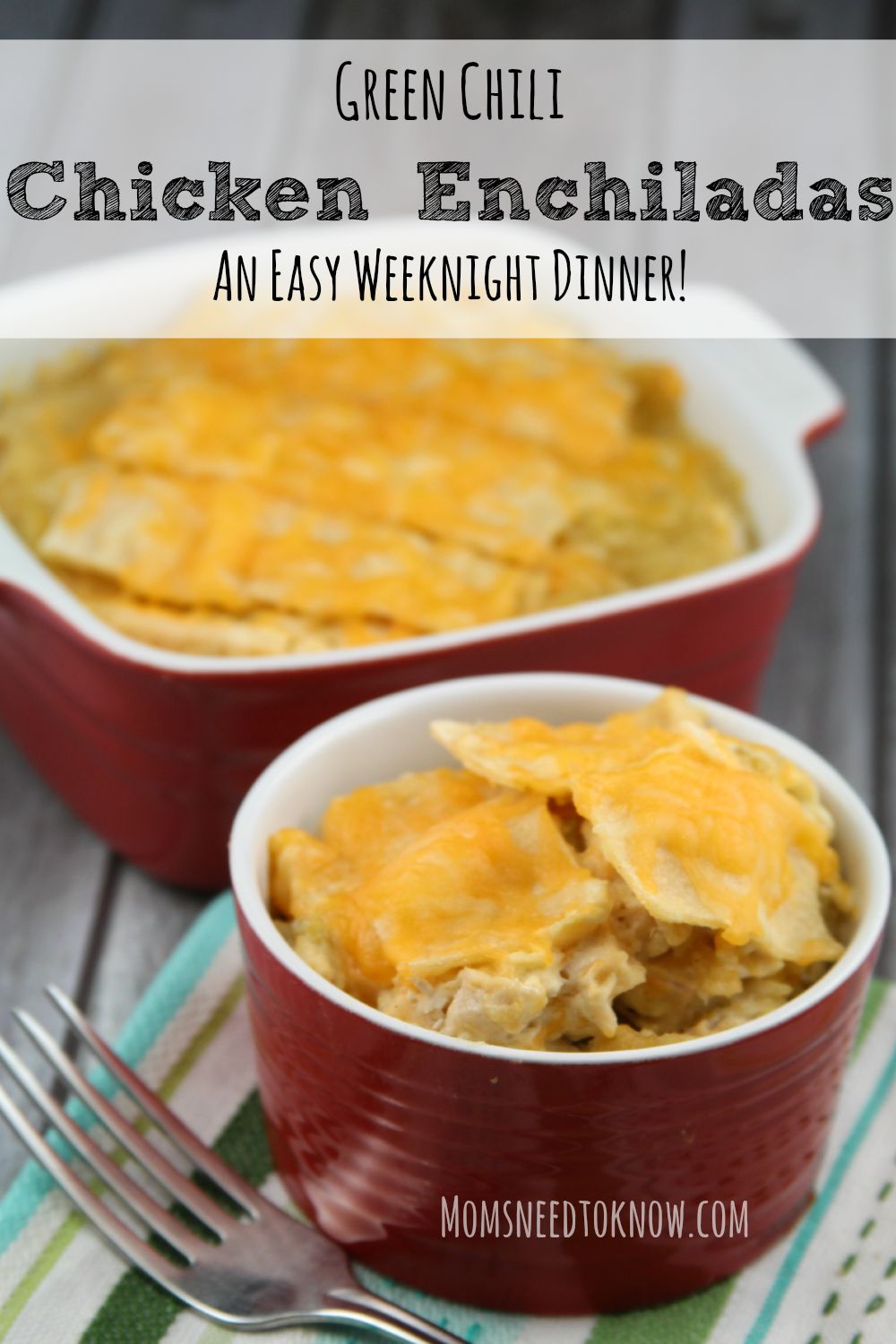 Green Chili Chicken Enchilada Bake Recipe