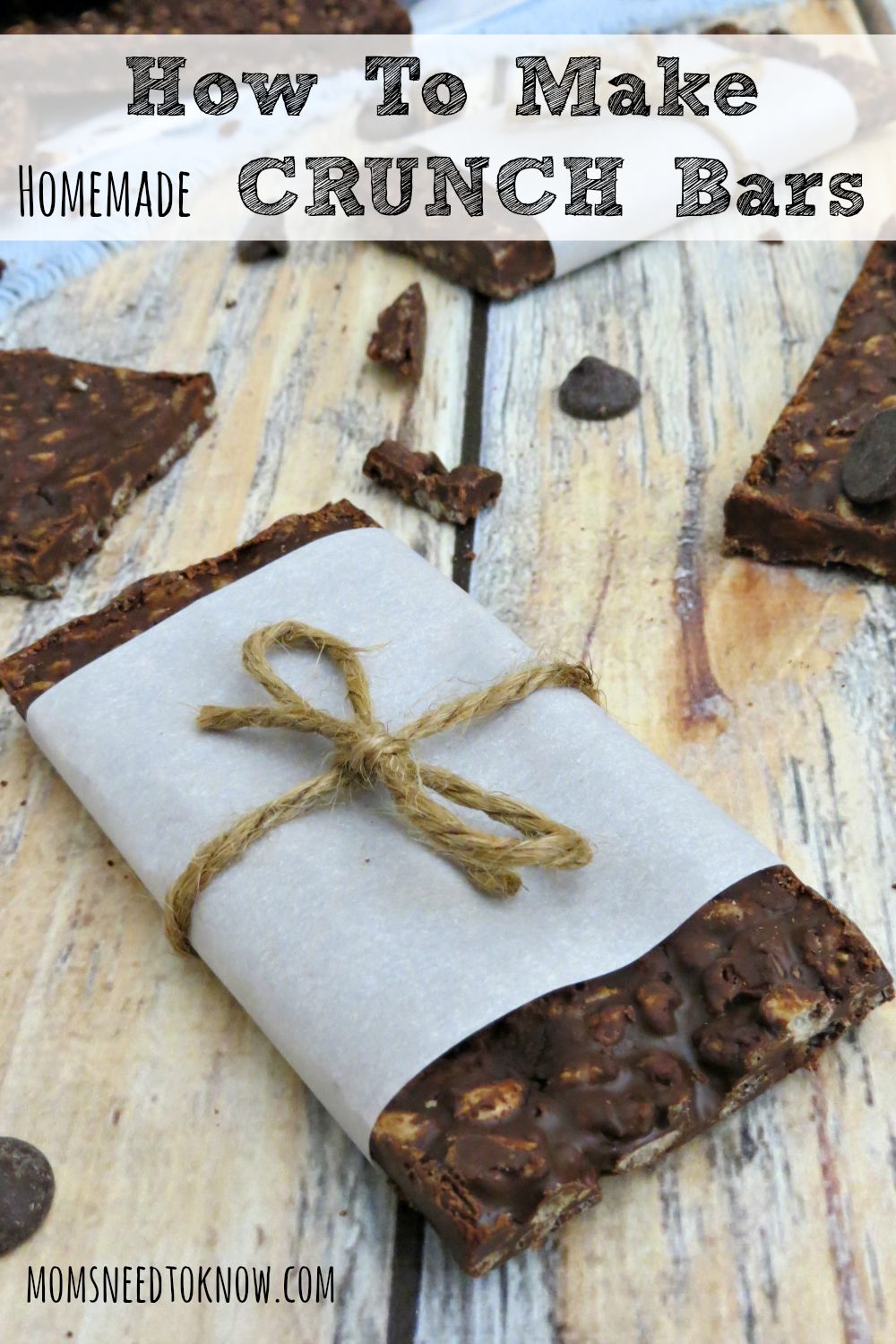 These homemade Crunch bars are very easy to make and really delicious! Make a big batch and store them in your freezer (or add them to your cookie trays!)