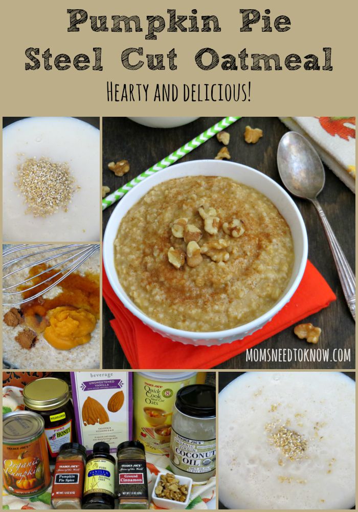 Pumpkin Pie Steel Cut Oatmeal Recipe collage