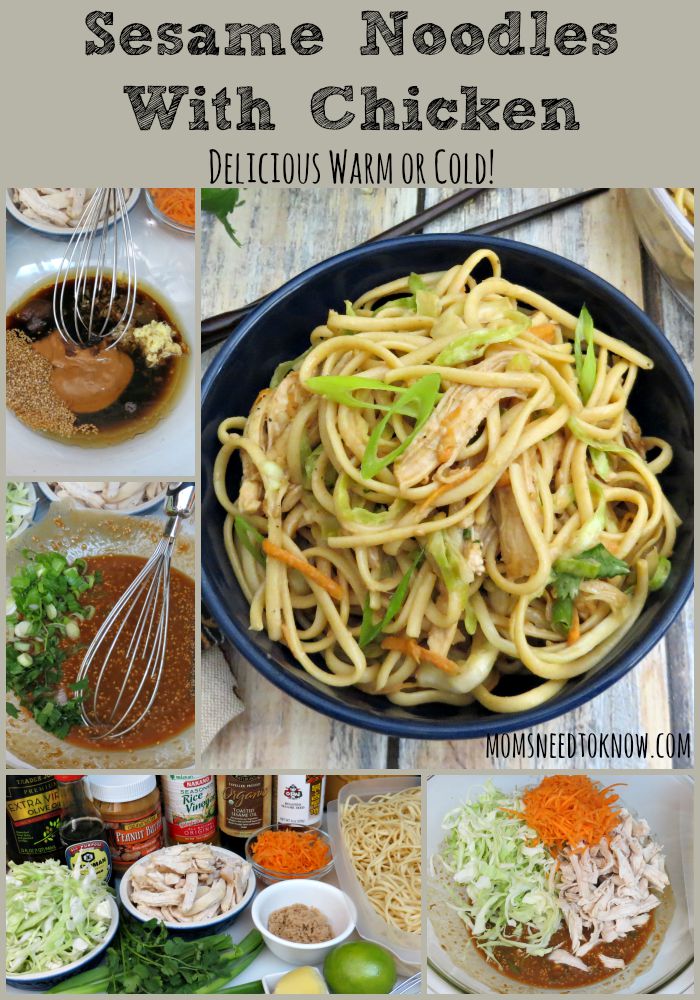 Sesame Noodles With Chicken collage