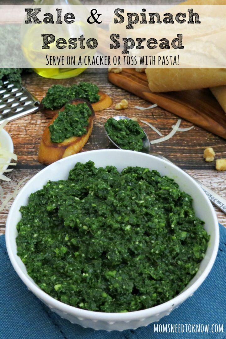 Spinach and Kale Pesto Recipe Use As a Spread or Pasta Toss! Moms