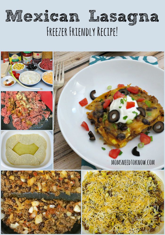 Mexican Lasagna Freezer Cooking Recipe collage