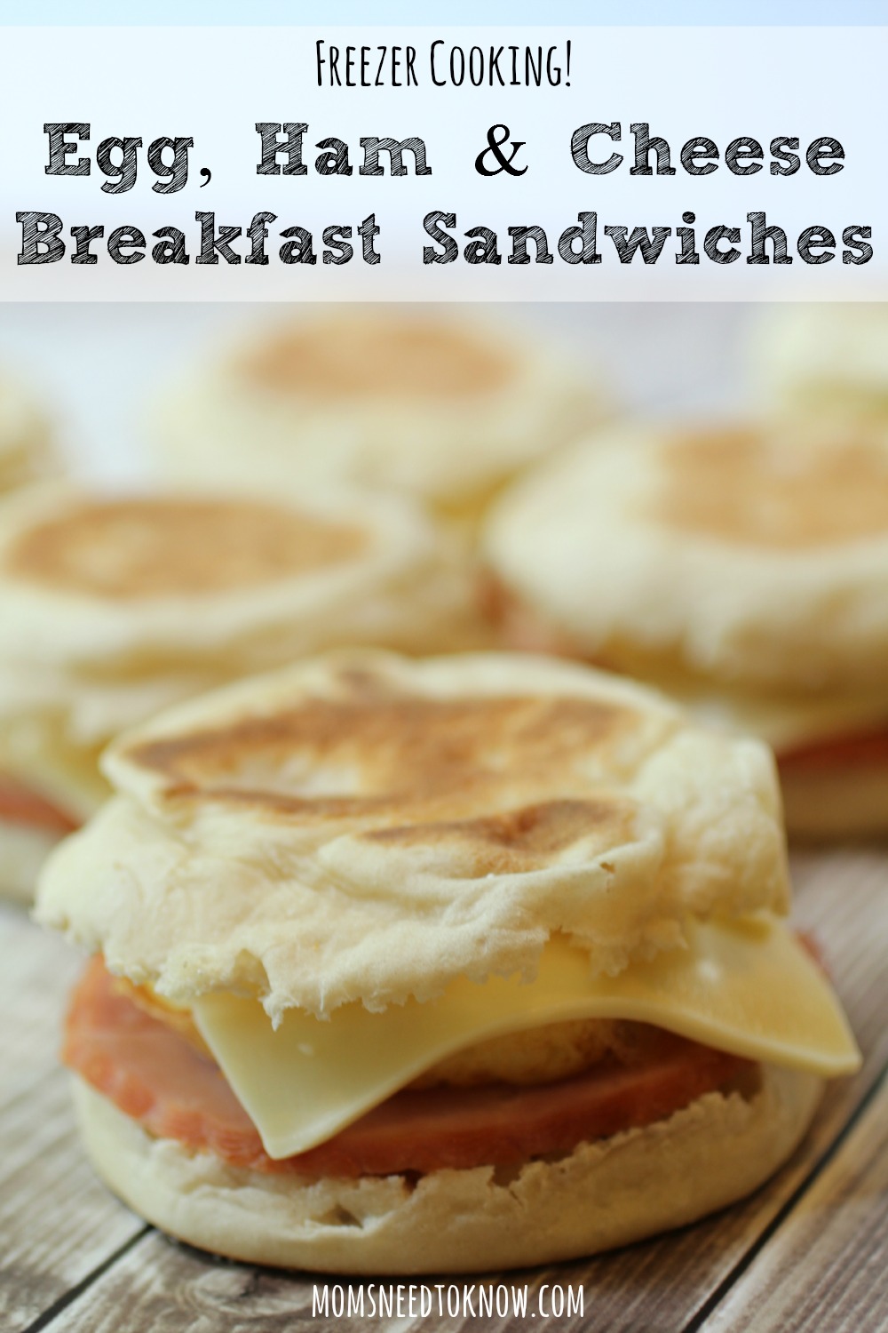 Breakfast Sandwich Freezer Cooking with Egg Ham and Cheese