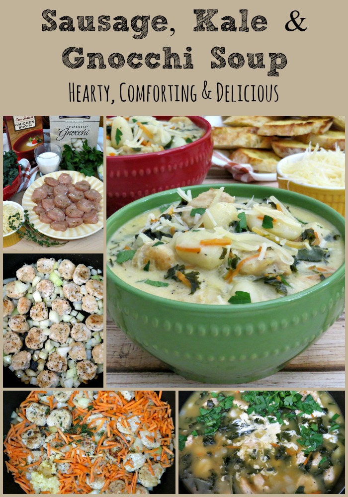 Sausage Gnocchi and Kale Soup collage