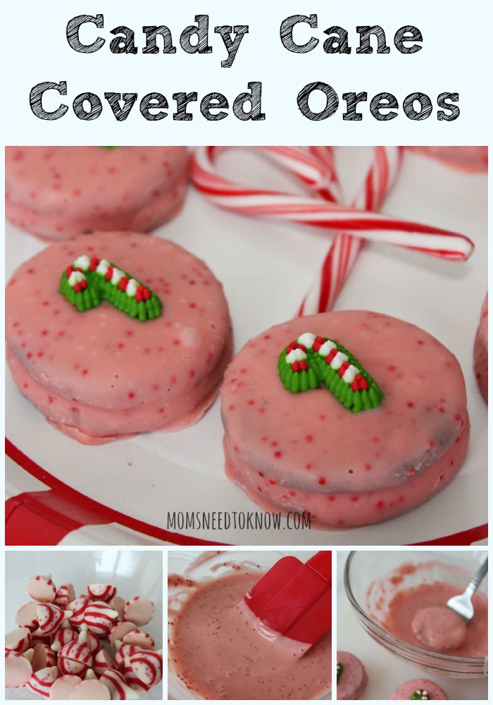 Candy Cane Covered Oreos collage