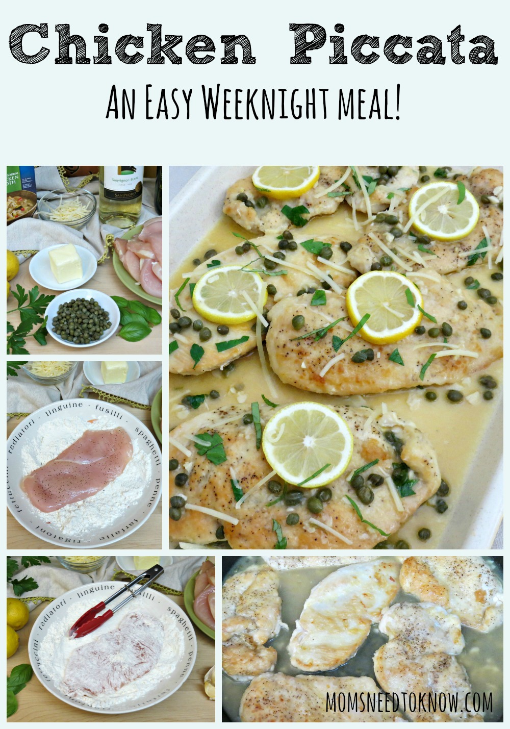 Chicken Piccata Recipe collage