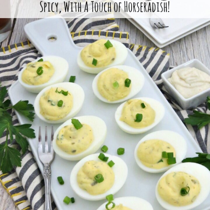 These are a hit in our house! Spicy brown mustard, horseradish and more make this the best deviled eggs recipe I have tried!