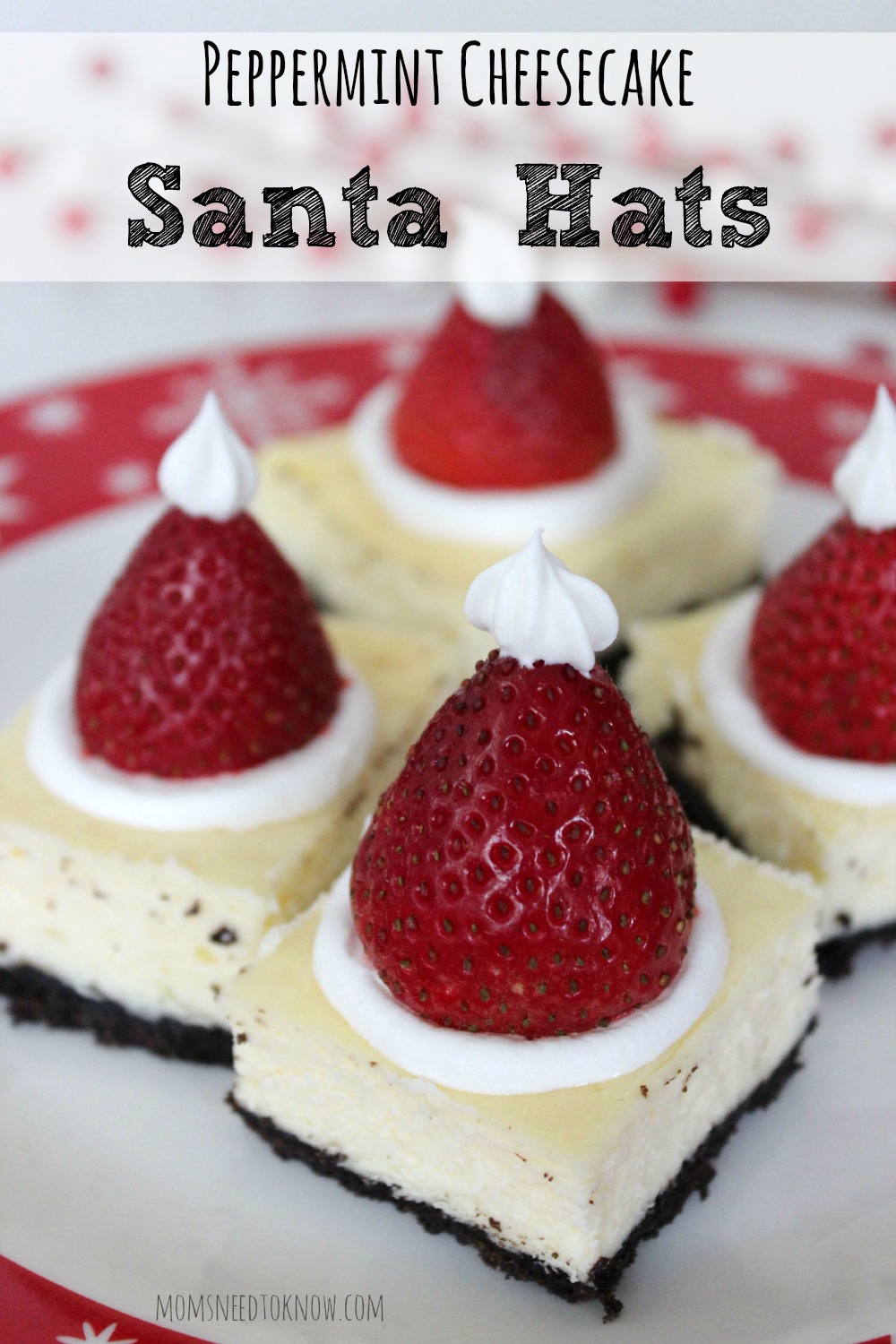 Peppermint Cheesecake Santa Hats