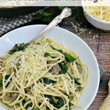 For an easy weeknight dinner, look no further than this pasta with sausage and baby greens. So easy to customize to your family tastes!