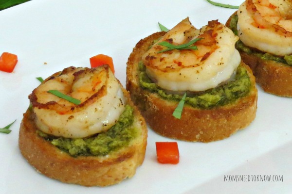 This shrimp and pesto crostini recipe is full of flavor and can be made fairly quickly. It is sure to be a hit at your next party!