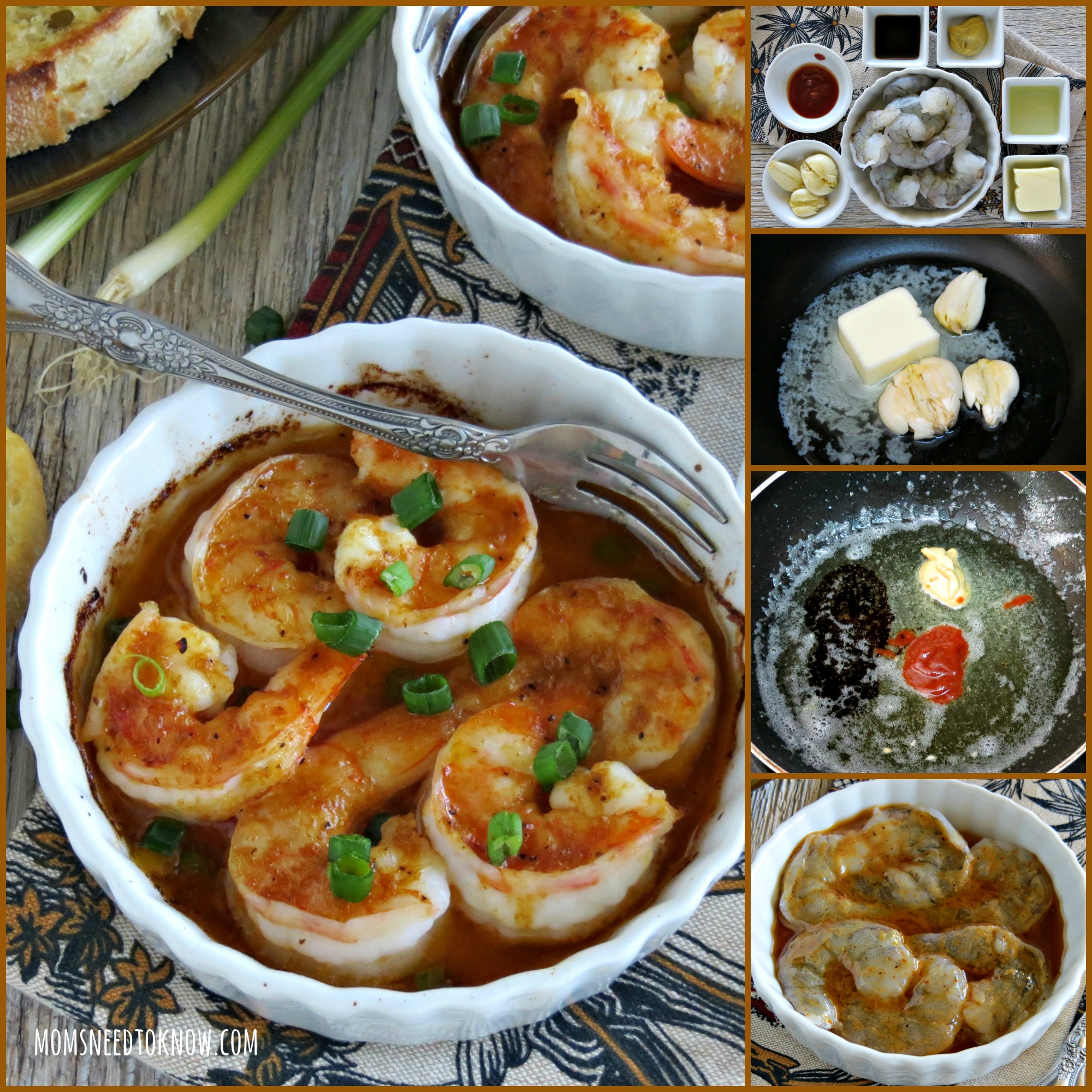 Garlic Shrimp with Sriracha Sauce collage