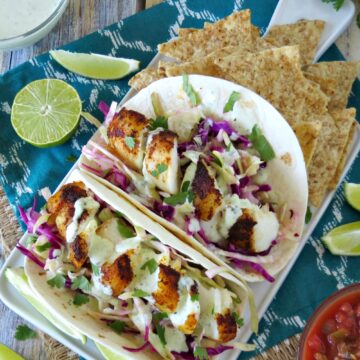I am slightly addicted to fish tacos but don't like the way that so many places fry the fish. Blackening the fish gives these fish tacos so much flavor!