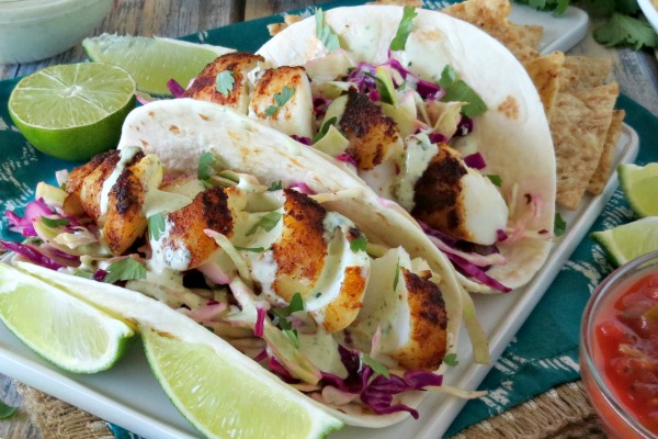 Blackened Fish Tacos with Cilantro Slaw myf