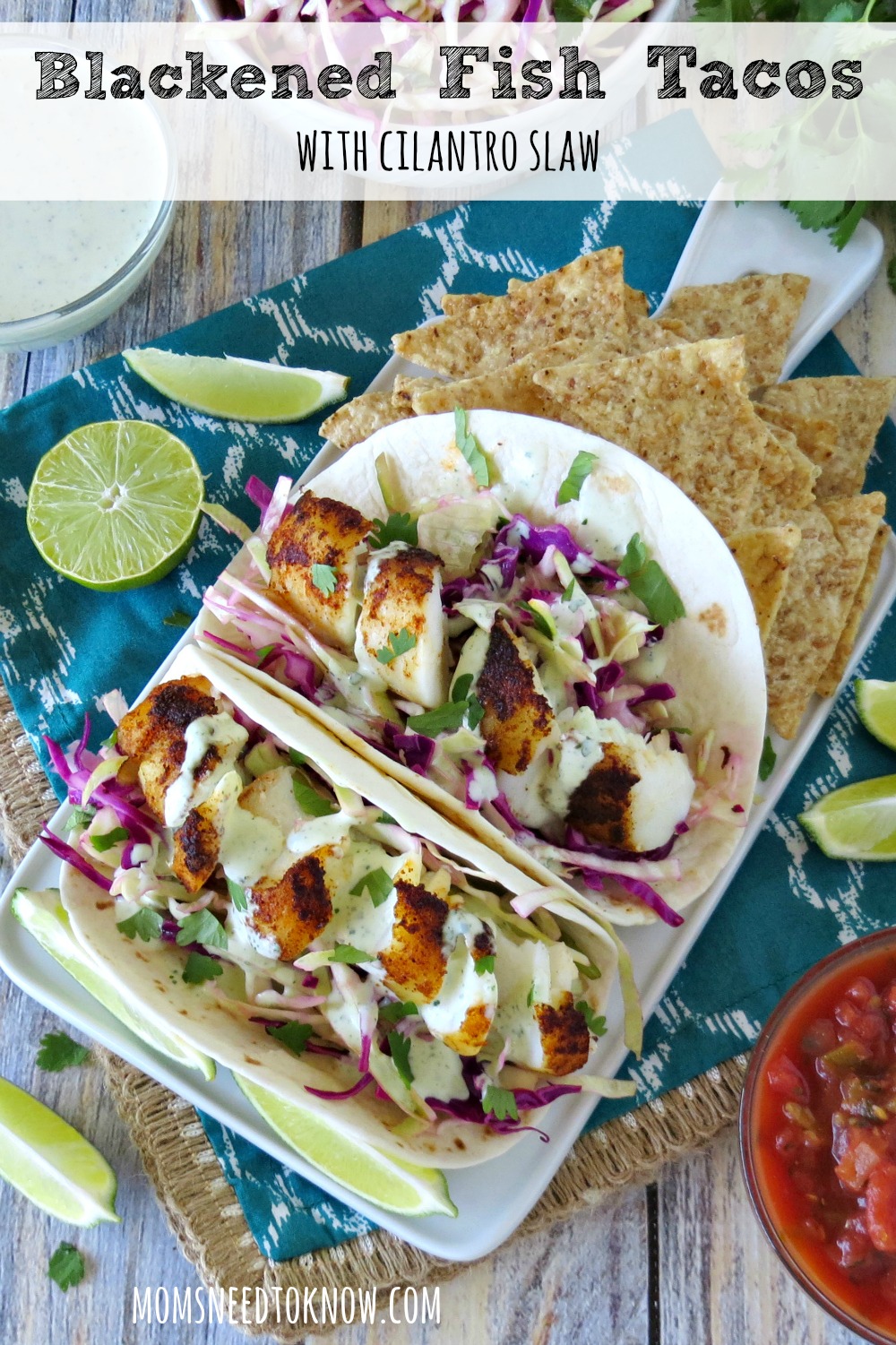 I am slightly addicted to fish tacos but don't like the way that so many places fry the fish. Blackening the fish gives these fish tacos so much flavor!