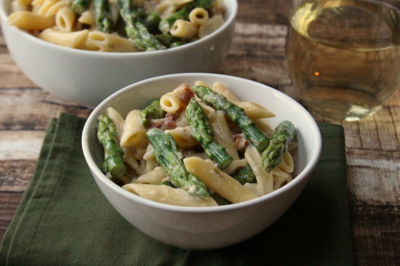 Carbonara Pasta with Asparagus Recipe h