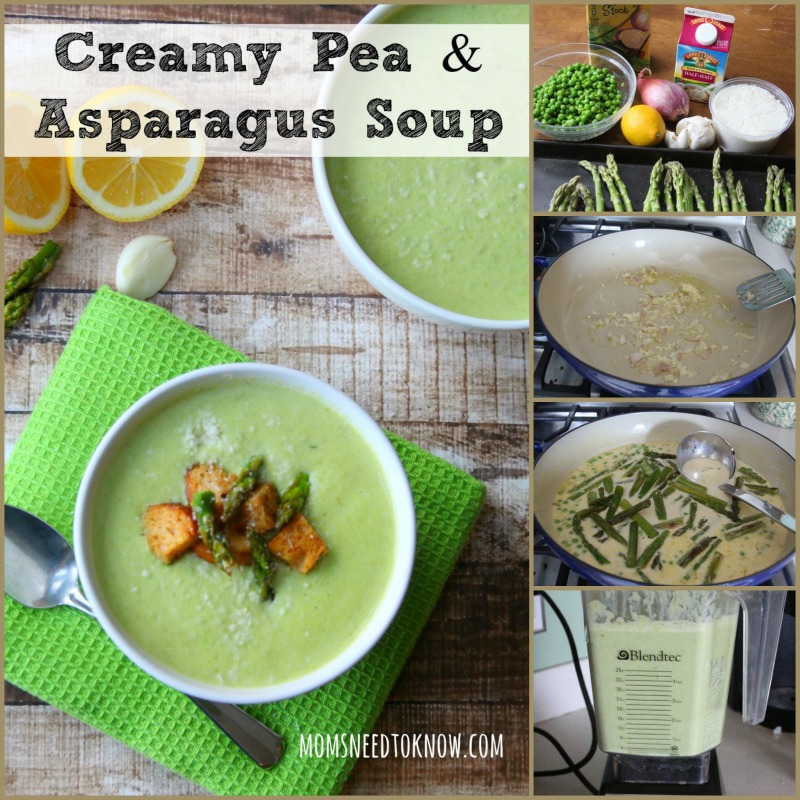 This creamy asparagus and pea soup is so easy to make and delicious served hot or cold! The seasoned baked asparagus gives this soup an incredible depth of flavor!