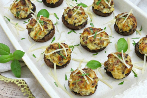 Sausage Stuffed Mushrooms with Ricotta Cheese myf