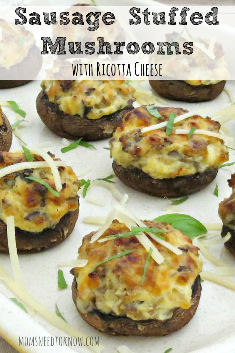 Whether you serve them as an appetizer or as a main meal, these sausage stuffed mushrooms are sure to be a hit! Ricotta cheese gives the filling added creaminess