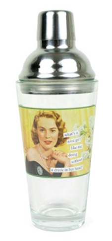 Anne Taintor Stainless Steel Cocktail Martini Shaker - A Nice Girl Like Me