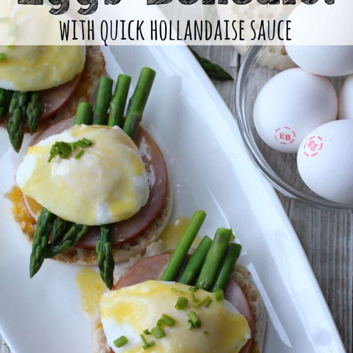 Asparagus Eggs Benedict Recipe with Quick Hollandaise Sauce