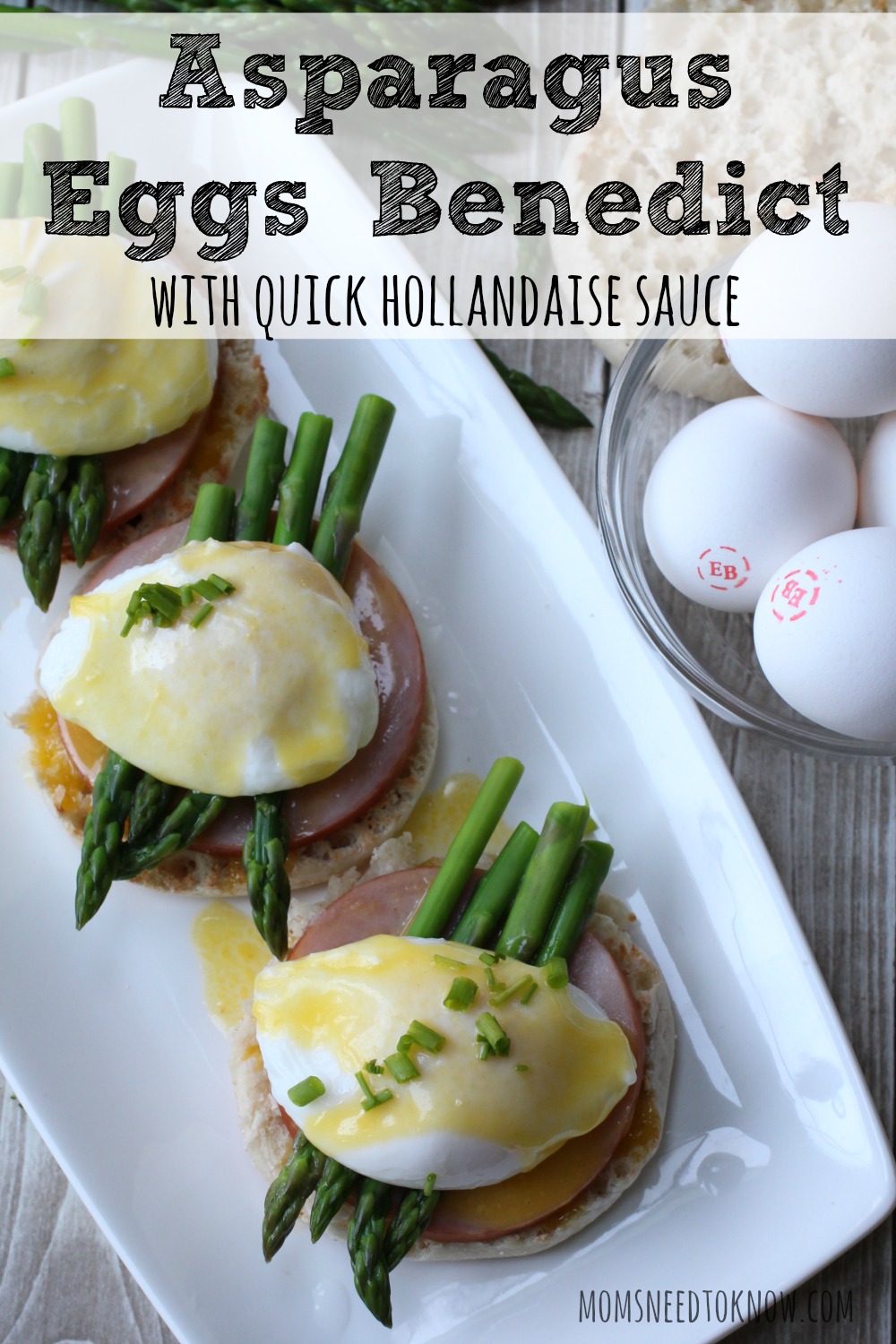 These Asparagus Eggs Benedict are so easy to make when you try my blender Hollandaise sauce. The addition of asparagus to this Eggs Benedict recipe adds so much flavor!
