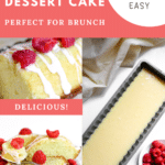 raspberry dessert cake slices and in pan