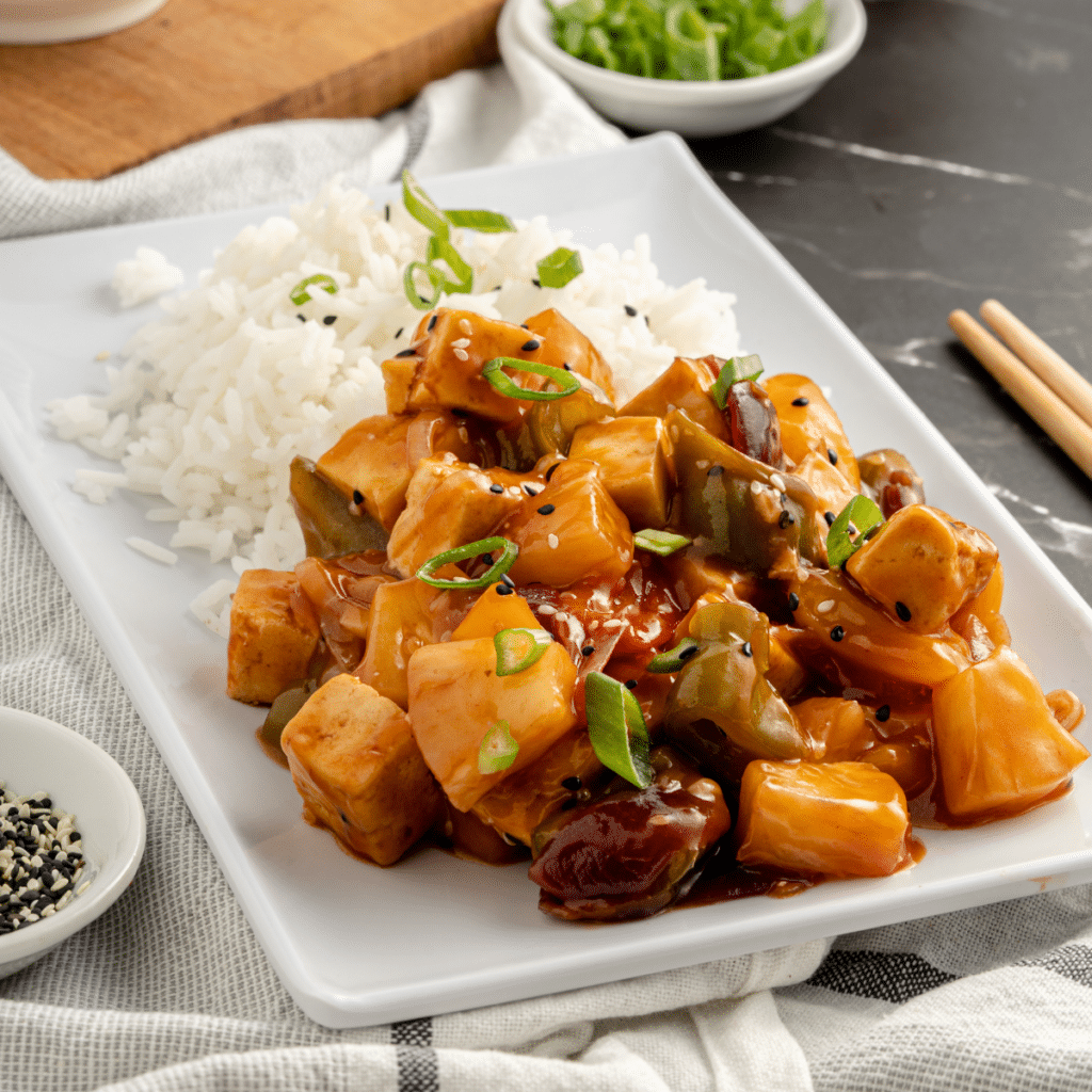 crispy sweet and sour tofu recipe serving suggestion